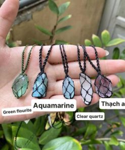 Vòng cổ đá tự nhiên thiết kế macrame