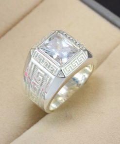 Nhẫn bạc nam mặt đá phong thủy DPT0388
