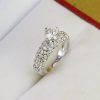 Nhẫn nữ Moissanite hoa văn đẹp đính đá 6.0mm DPT0389 nhan nu moissanite